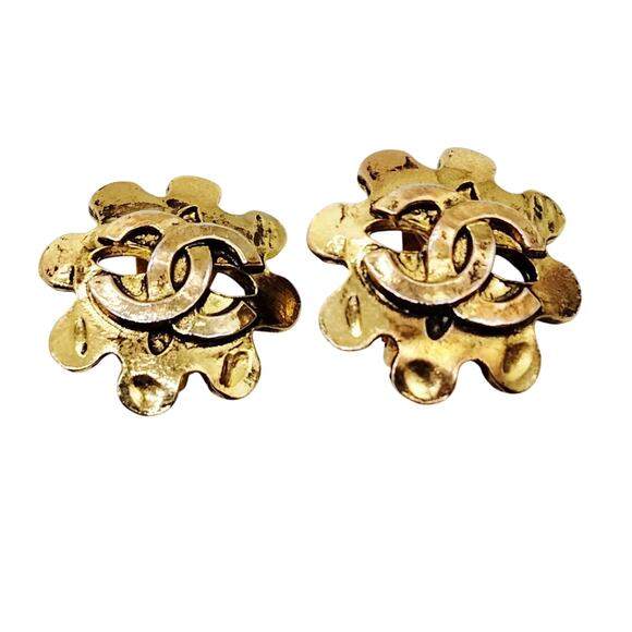 Chanel Gold Plated Clip Earrings - Picture 1 of 8